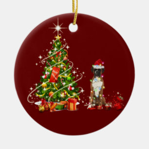 Décoration En Céramique Boxe avec Scafe Casquette Noël
