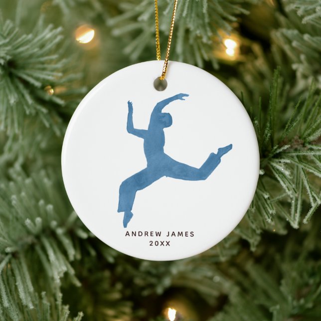 Décoration En Céramique Boy Dancer Nom personnalisé Noël (Arbre)