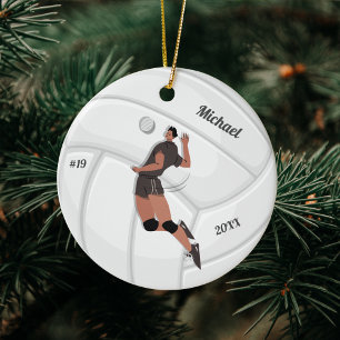 Décoration En Céramique Boy Volleyball Player Kid Name Jersey Team Number 