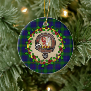 Décoration En Céramique Boyle Clan Badge & Tartan Personnalisé Noël