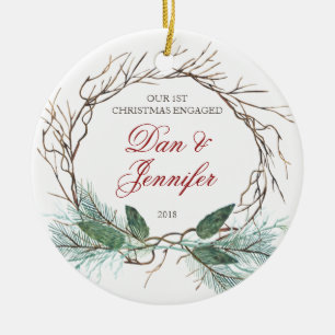 Décoration En Céramique Branches et fiancé engagé premier par Noël de p