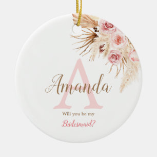 Décoration En Céramique Bridesmaid Bohême Pampas Rose Grass