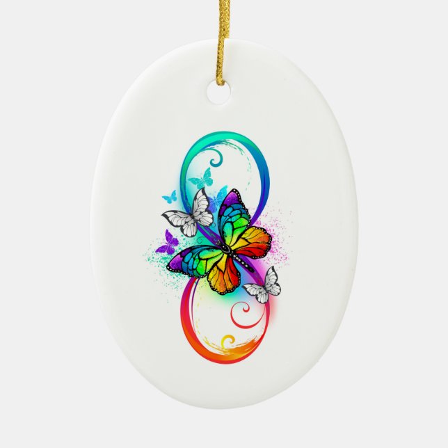 Décoration En Céramique Bright infinity with rainbow butterfly (Devant)