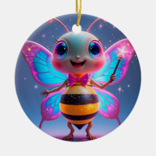 Décoration En Céramique Bright Magical Bee Caractère Avec Des Ailes Étince