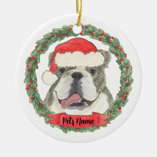 Décoration En Céramique Brindle anglais personnalisé Bulldog