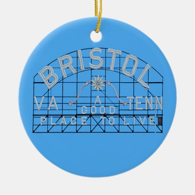 Décoration En Céramique Bristol Slogan Bleu (Devant)