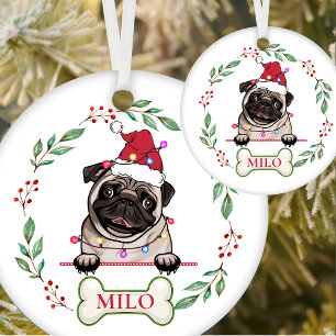 Décoration En Céramique British Bull Dog cadeau de Noël personnalisé