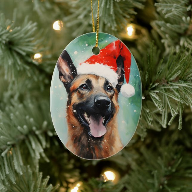 Décoration En Céramique Brochure de Noël malinois belge (Arbre)