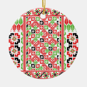 Décoration En Céramique Broderie palestinienne Tatreez design imprimé