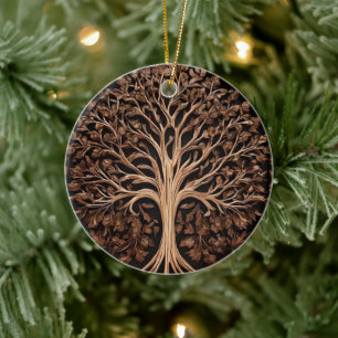 Décoration En Céramique Brown Carved Australian Waratah Tree Print,