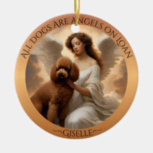 Décoration En Céramique Brown Poodle Angel Personnalisé