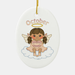 Décoration En Céramique Brune d'ange de pierre porte-bonheur d'octobre