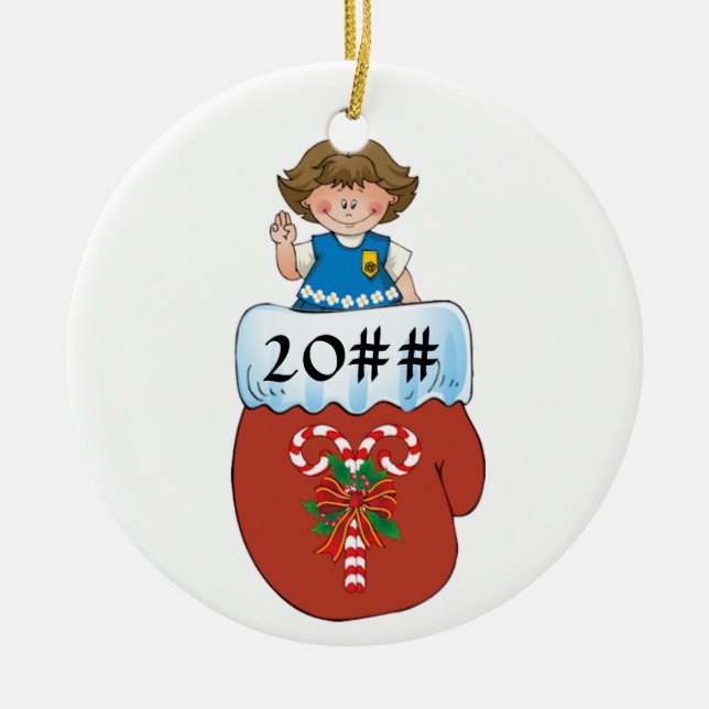 Décoration En Céramique Brune de mitaine de marguerite (Devant)