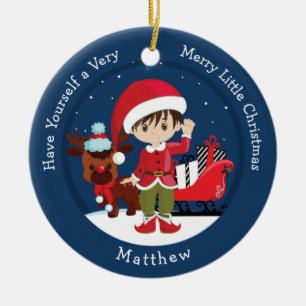 Décoration En Céramique Brunette Boy Elf