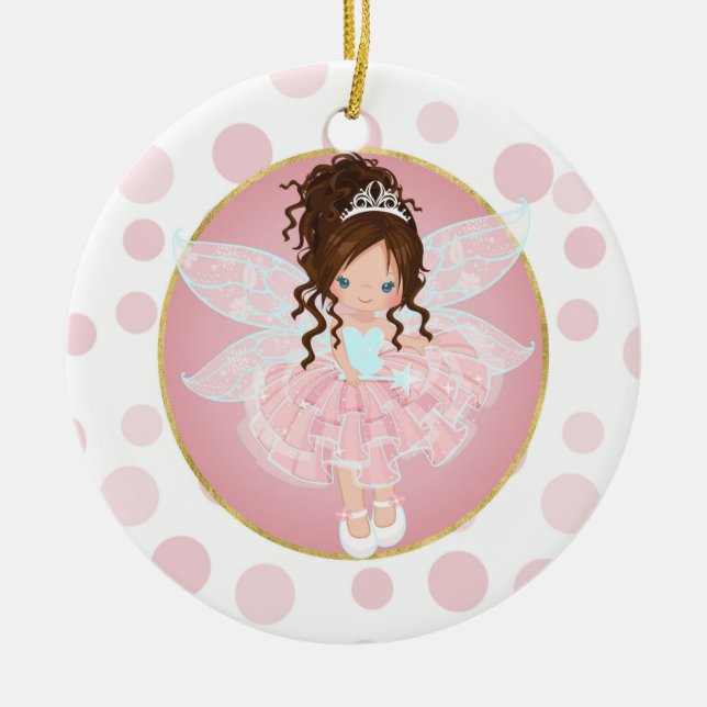 Décoration En Céramique Brunette Pink Fairy (Devant)