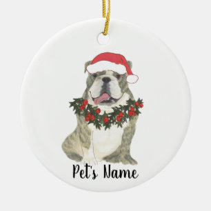 Décoration En Céramique Bulldog anglais personnalisé (Brindle)