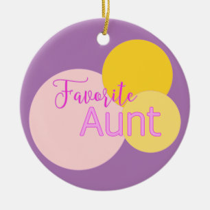 Décoration En Céramique Bulles colorées de la tante préférée