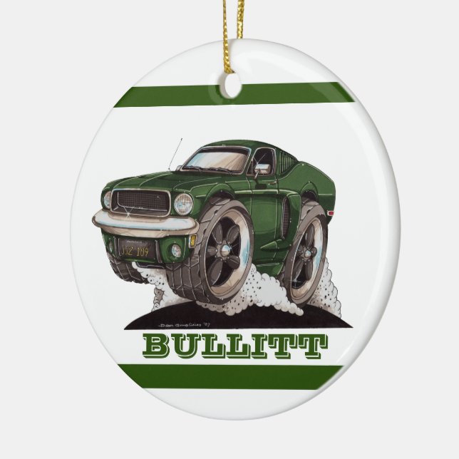 Décoration En Céramique Bullitt Green Mustang Classic Movie Car (Gauche)