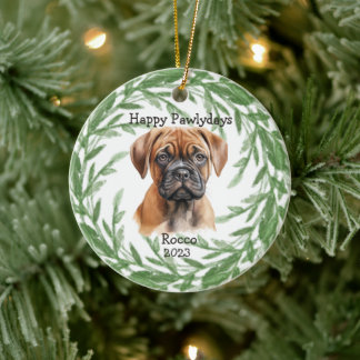 Décoration En Céramique Bullmastiff Monogramme animal de compagnie
