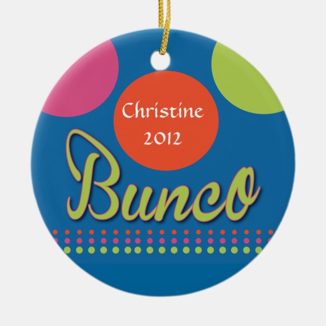 Décoration En Céramique Bunco avec l'ornement de points (Devant)