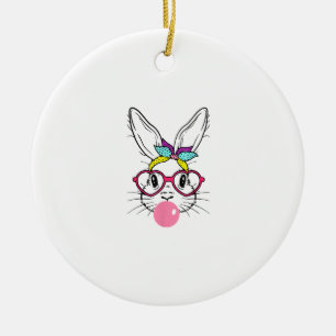 Décoration En Céramique Bunny Face Bubblegum Bulles Lunettes Bandeau Happ
