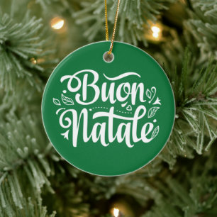 Décoration En Céramique Buon Natale Simple Vert