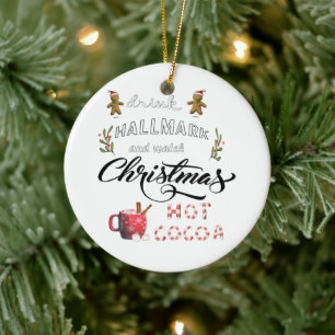 Décoration En Céramique Buvez du cacao chaud et regardez Noël