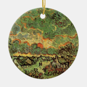 Décoration En Céramique Cabanes de Van Gogh Cypres Souvenir du Nord