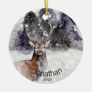 Décoration En Céramique Cabine d'hiver personnalisé pour cerfs