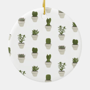 Décoration En Céramique Cacti & Succulent - Blanc
