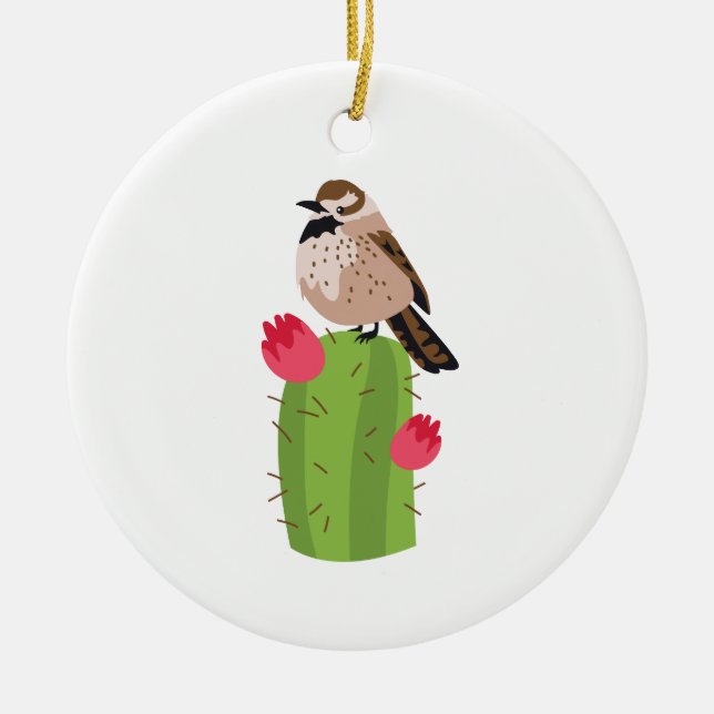 Décoration En Céramique Cactus Wren (Devant)
