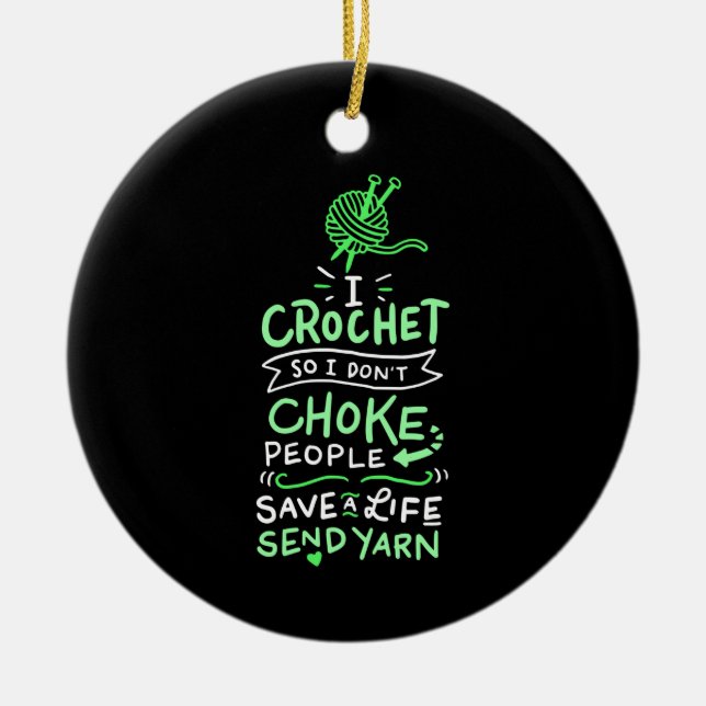 Décoration En Céramique Cadeau Crochet Crocheter (Devant)