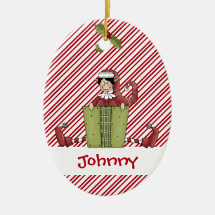 Décoration En Céramique Cadeau d'ami de Christmastime Elf