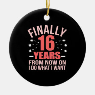 Décoration En Céramique Cadeau d'anniversaire   Enfin 16 Ans