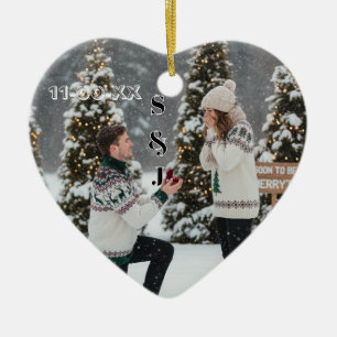 Décoration En Céramique Cadeau de fiançailles d'hiver personnalisé 