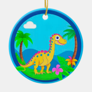 Décoration En Céramique Cadeau de Noël amusant pour enfants avec dinosaure