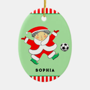 Décoration En Céramique Cadeau de Noël Collectible de Football Féminin