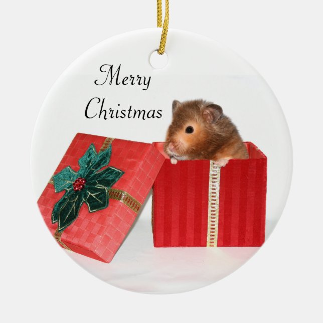 Décoration En Céramique cadeau de Noël Hamster (Devant)
