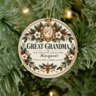 Décoration En Céramique Cadeau de Noël personnalisé pour l'arrière-grand-m