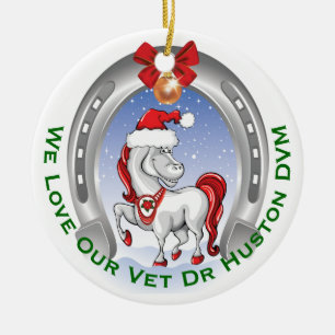 Décoration En Céramique Cadeau de Noël pour Cheval mignon pour Vétérinaire