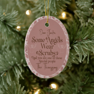 Décoration En Céramique Cadeau de Noël rose vif