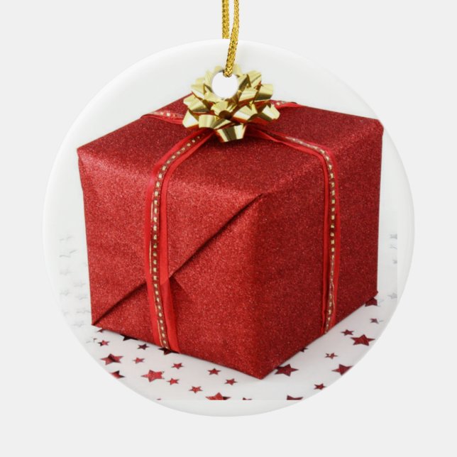 Décoration En Céramique Cadeau de Noël rouge (Devant)