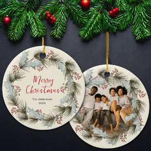 Décoration En Céramique Cadeau de vacances personnalisé avec photo de fami