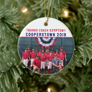 Décoration En Céramique Cadeau d'entraîneur de Cooperstown Photo d'équipe