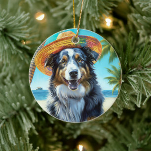 Décoration En Céramique Cadeau d'été pour amateur de chiens Berger Austral