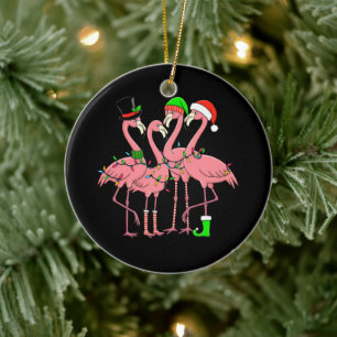 Décoration En Céramique Cadeau drôle de Noël de flamant rose pour amateur 