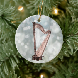 Décoration En Céramique Cadeau Harp Ornament Music