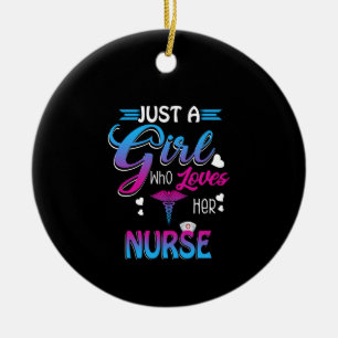 Décoration En Céramique Cadeau infirmière Juste Une Fille Qui Aime Son I