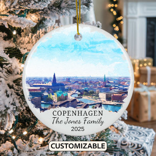 Décoration En Céramique Cadeau personnalisé Copenhague Ornament, Danemark