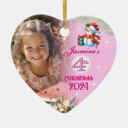 Décoration En Céramique Cadeau personnalisé de Noël pour fille avec photo